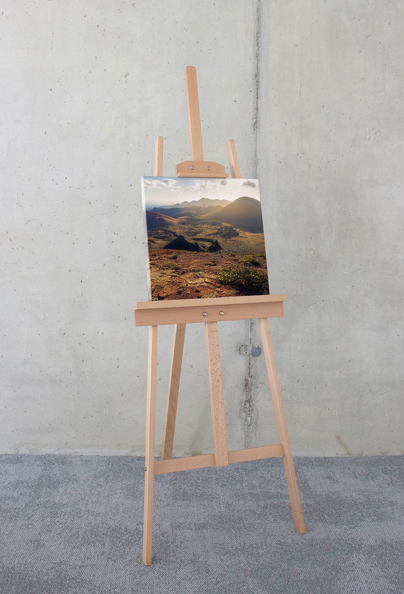 Komar Leinwandbild Coloured Earth - Größe 40 x 40 cm, Baum, Berge, Blumen, Blätter, Foto, Jahreszeiten, Landschaft, Meer, Natur, Palmen, Strand (Packung, 1 St), Keilrahmenbild mi Echtholzrahmen