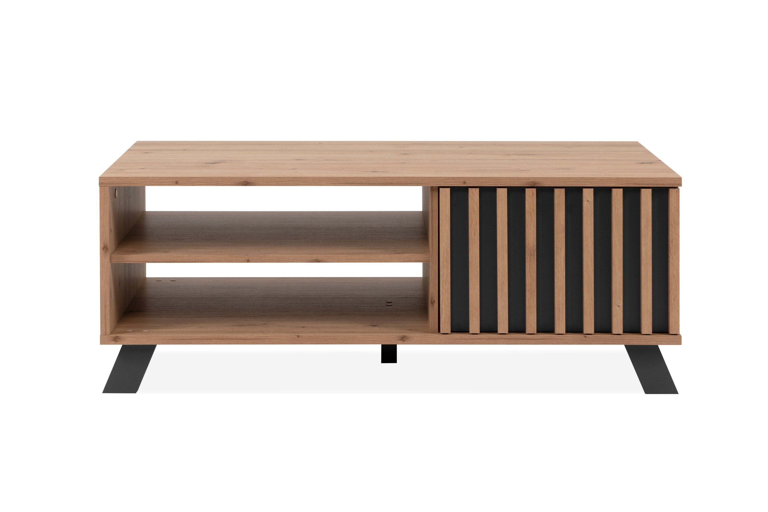 Anthrazit cm), 55A Couchtisch Oak / möbelando Medan 110,5x42x67 (BxHxT: Artisan in