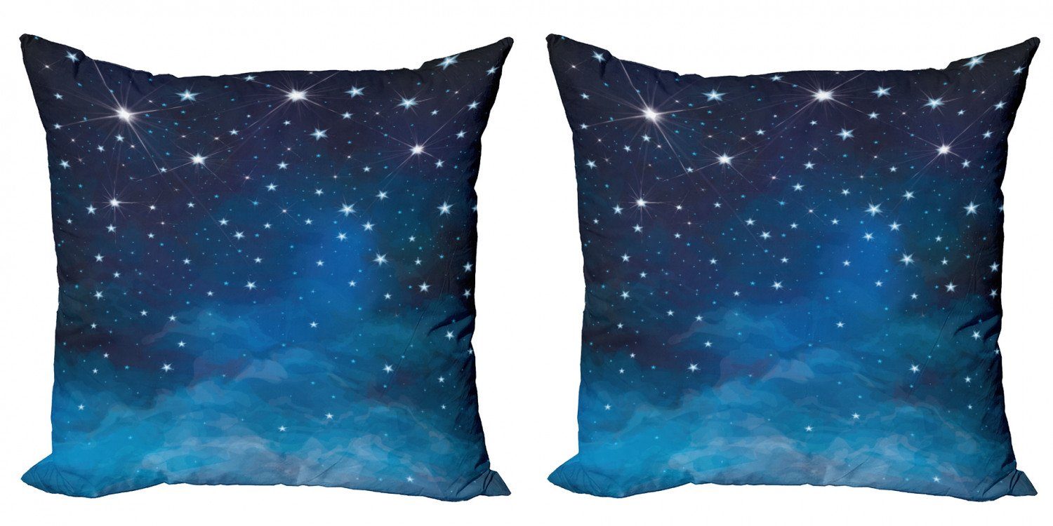 Kissenbezüge Modern Accent Doppelseitiger Digitaldruck, Abakuhaus (2 Stück), Nacht Leuchtende Sterne Ombre Sky