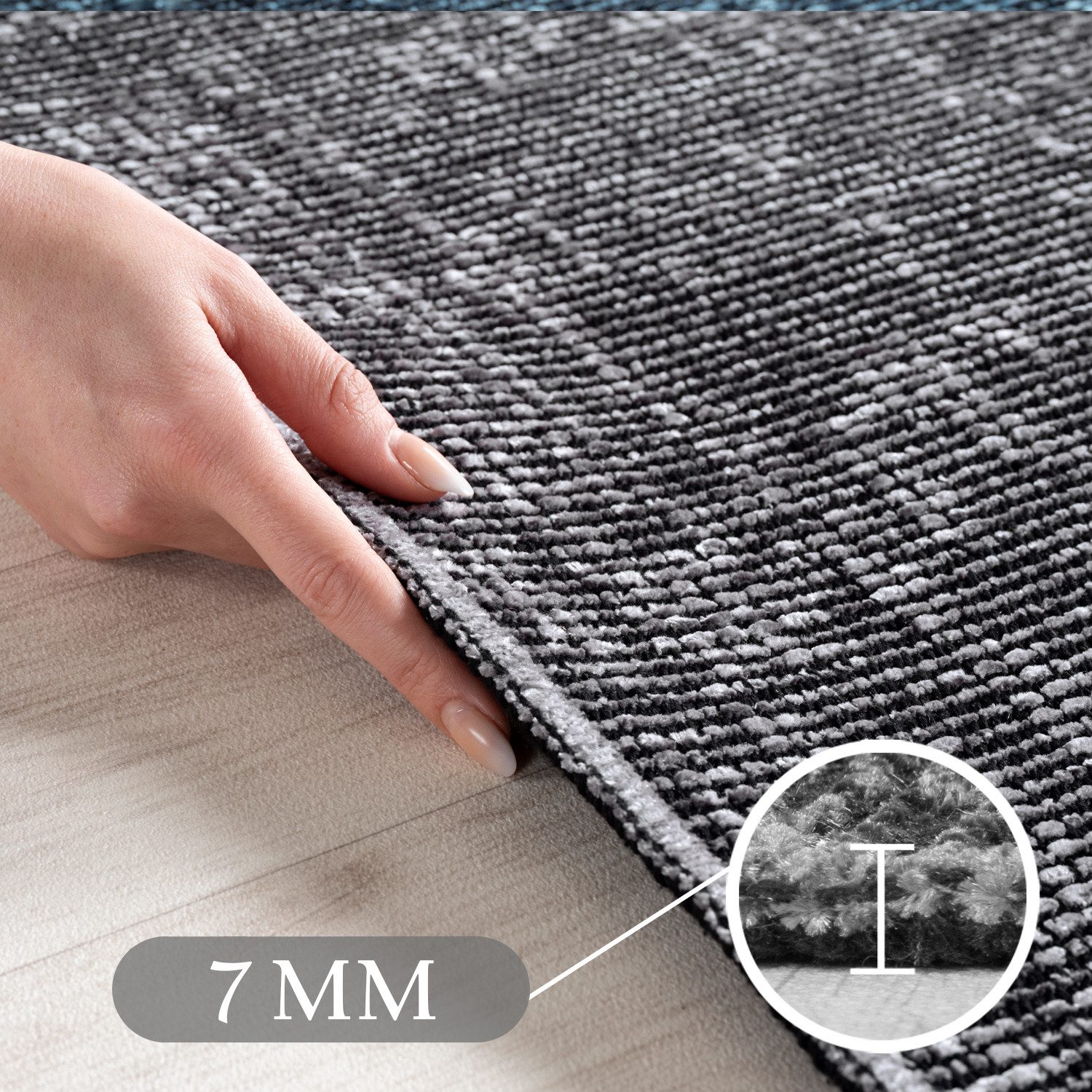 Carpettex Veloursteppich Boho Design, Läufer, Höhe: 7 mm, Baumwolle, Waschbarer Teppich, Boho-Stil, Wohnzimmer, Schlafzimmer