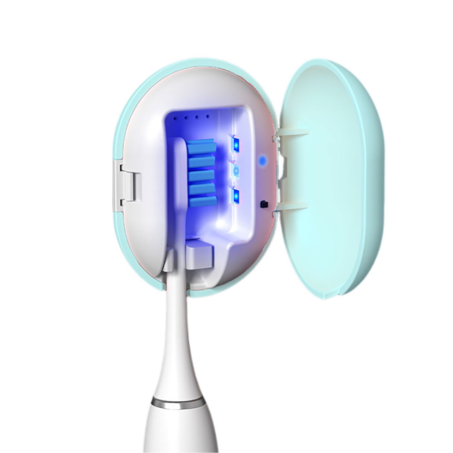 Refttenw Zahnbürstenhalter Wiederaufladbare UV-Zahnbürsten-Sterilisatorbox,Reise-Zahnbürstenetui