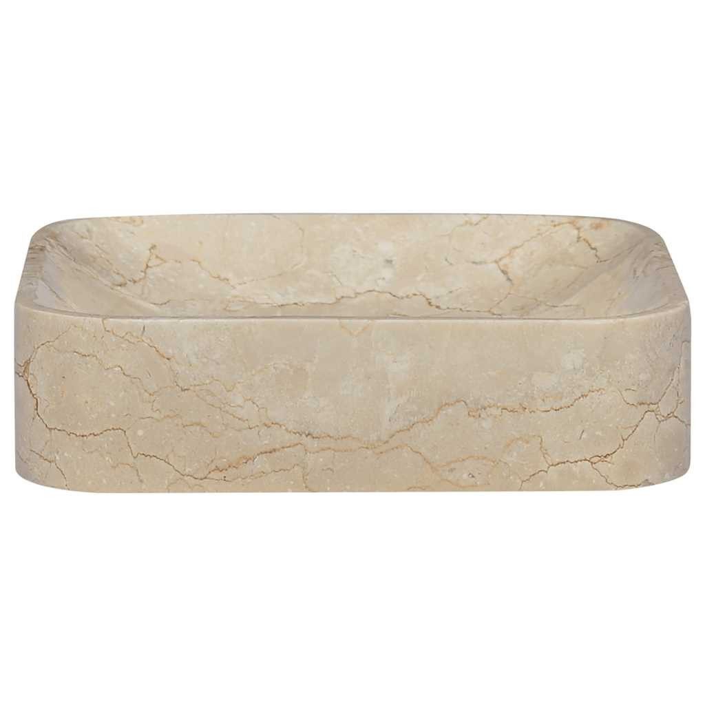 vidaXL Waschbecken Waschbecken Creme 40x40x10 cm Marmor