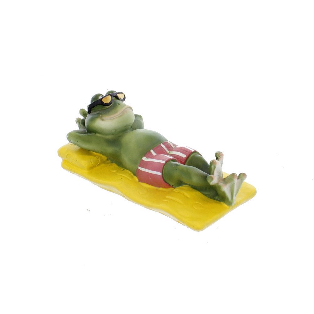 MICA Dekofigur Dekofrosch auf Luftmatratze - aus Polyresin