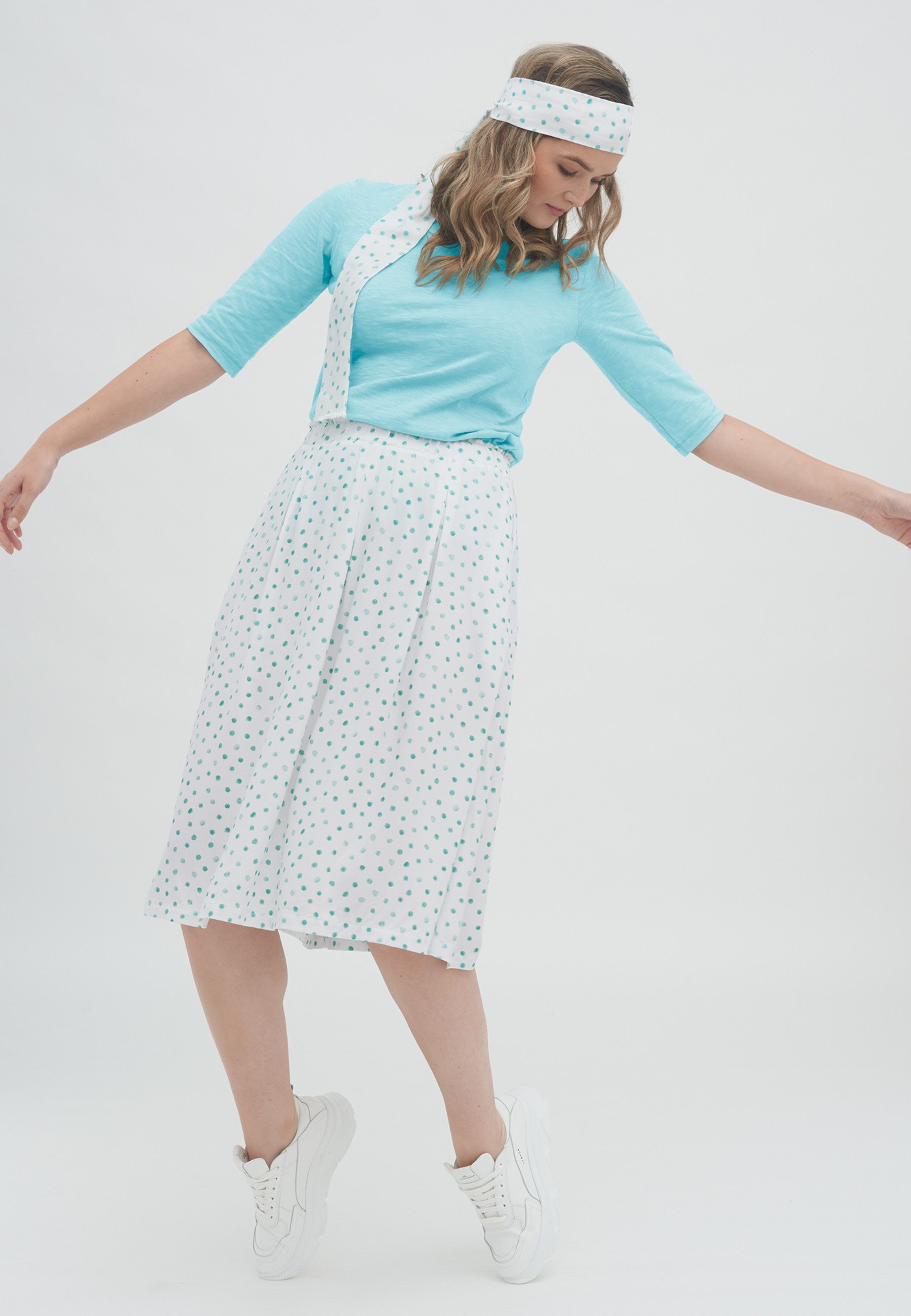 LIVING CRAFTS Sommerrock ORIETTA Leichter Rock aus seidig-sanftem ECOVEROTM Twill-Stoff -	Elastische...