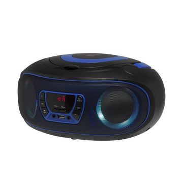 Denver TCL-212BT BLUE Stereo-CD Player (CD-Player mit Discolicht, Radio, USB, Bluetooth, MP3, AUX-IN)