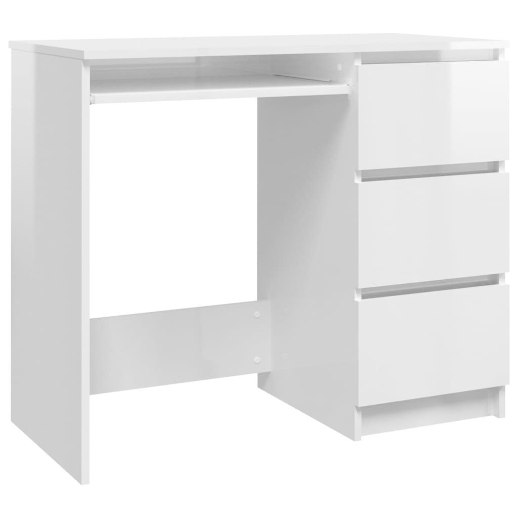 Hochglanz-Weiß 90x45x76 Computertisch Schreibtisch cm vidaXL Schreibtisch