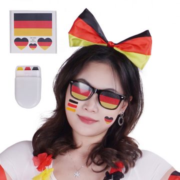 GalaxyCat Kostüm Fußball EM 2024 Deutschland Fan Set für Damen, 11-teilig, Fanpaket, Fan Paket Deutschland