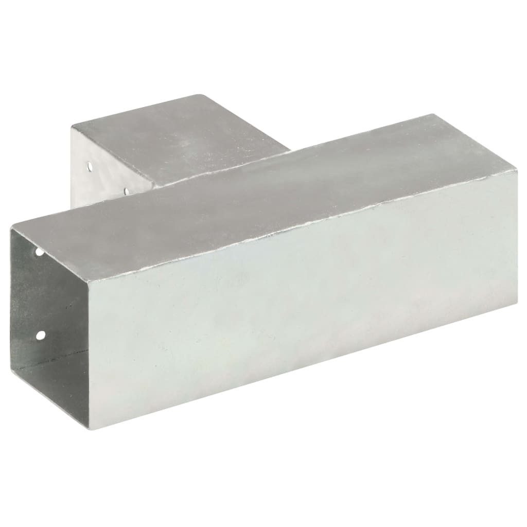 vidaXL Zaunverbinderset, Pfostenverbinder 4 Stk. T-Form Verzinktes Metall 91 x 91 mm