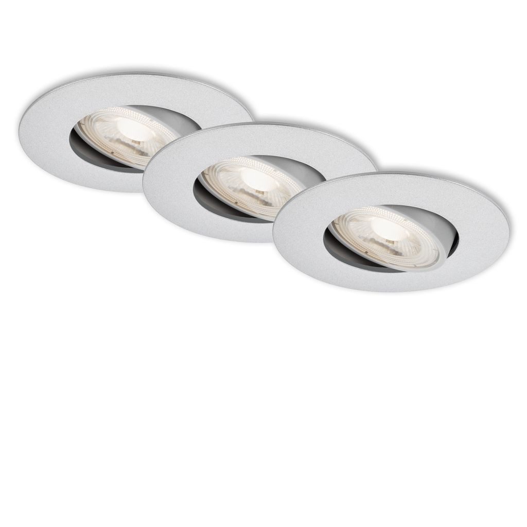Briloner Leuchten LED Einbaustrahler 7146-034, LED fest integriert, 2700K - Extra-Warmweiß, Einbauleuchte SET ultraflach schwenkbar Ø9cm