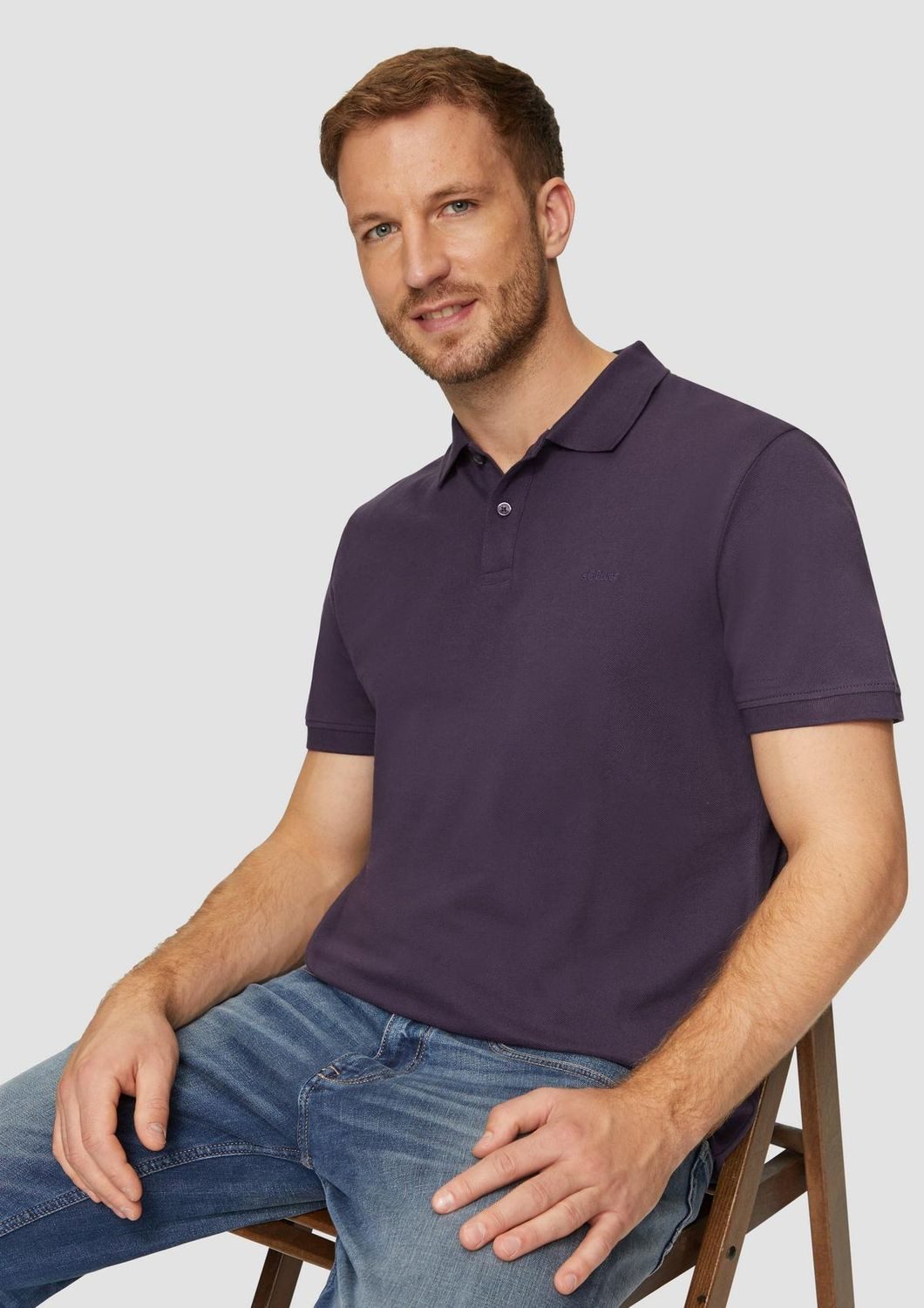 s.Oliver Poloshirt Poloshirt kurzarm, Piqué, Kragen, Knöpfe