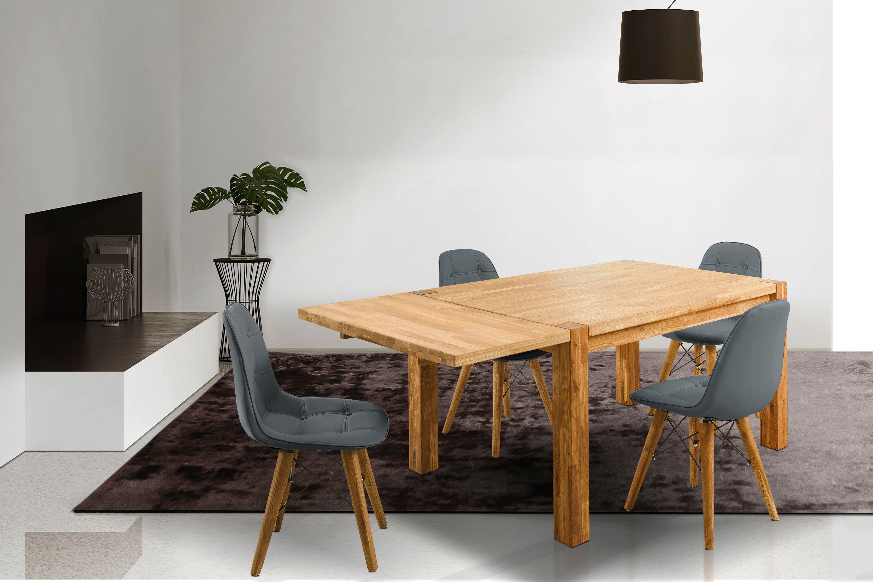 Home affaire Essgruppe »Tim«, (Set, 5-tlg), bestehend aus 4 Stühlen und  einem Esstisch, Esstischgröße 140 cm online kaufen | OTTO