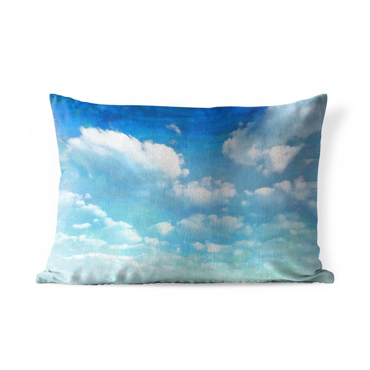 MuchoWow Dekokissen Wolken - Aquarell - Sommer, Outdoor-Dekorationskissen, Polyester, Dekokissenbezug, Kissenhülle