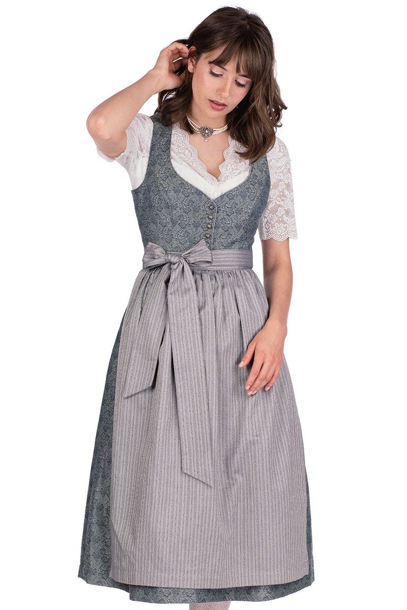 MarJo Dirndl Midi Dirndl 2tlg. - HILDA - greige/blau/silber günstig online kaufen