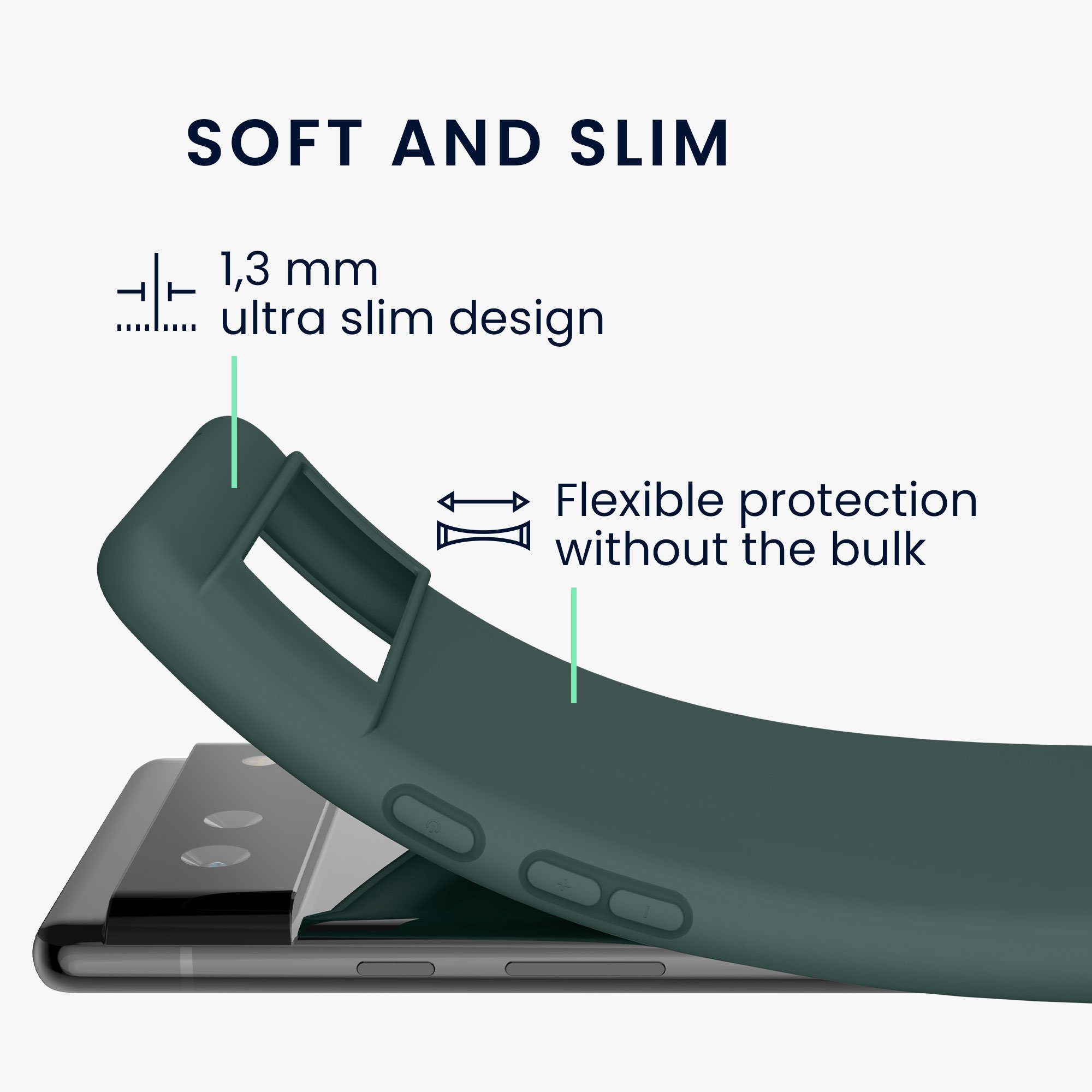 kwmobile Handyhülle Hülle für Google Pixel 6, Hülle Silikon - Soft Handyhülle - Handy Case Cover – Bild 2 von 5