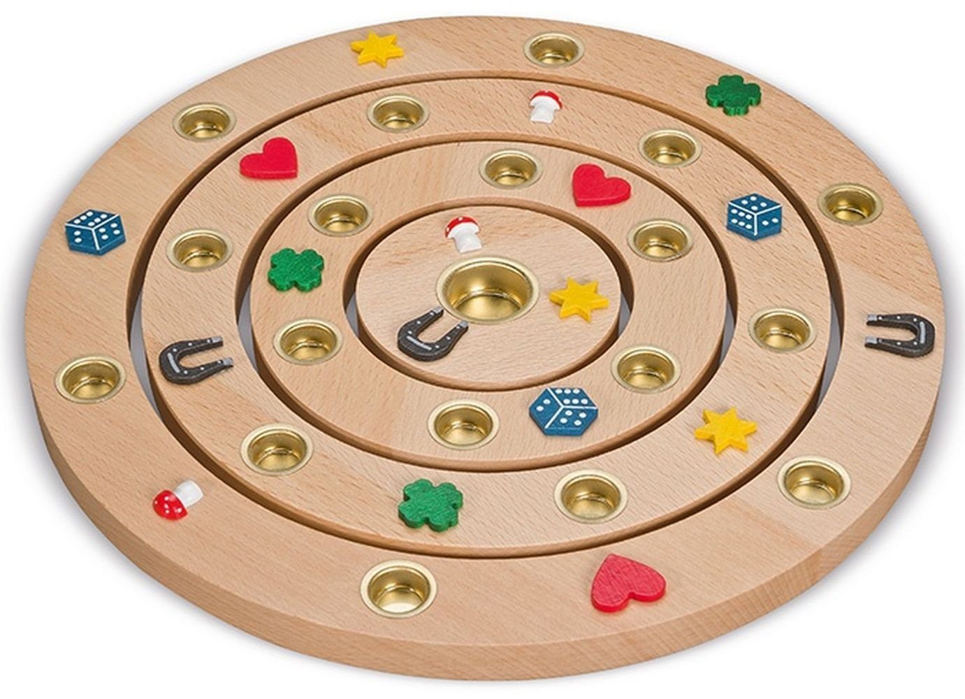 Müller Kleinkunst GmbH Seiffen Lernspielzeug Kerzenständer Geburtstagsring 4-teilig natur (LxBxH):235x235x27mm NEU