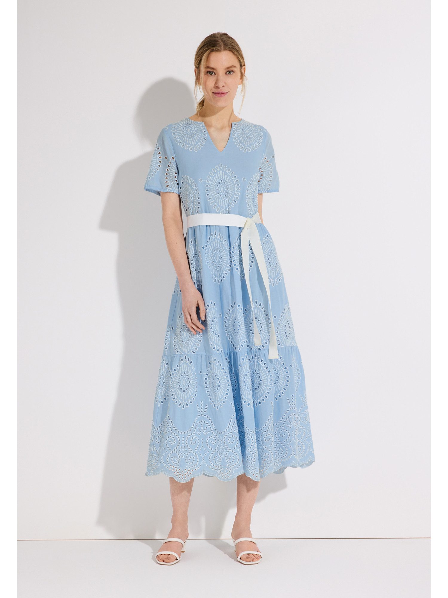 MORE&MORE Spitzenkleid feminines Maxikleid, Volant