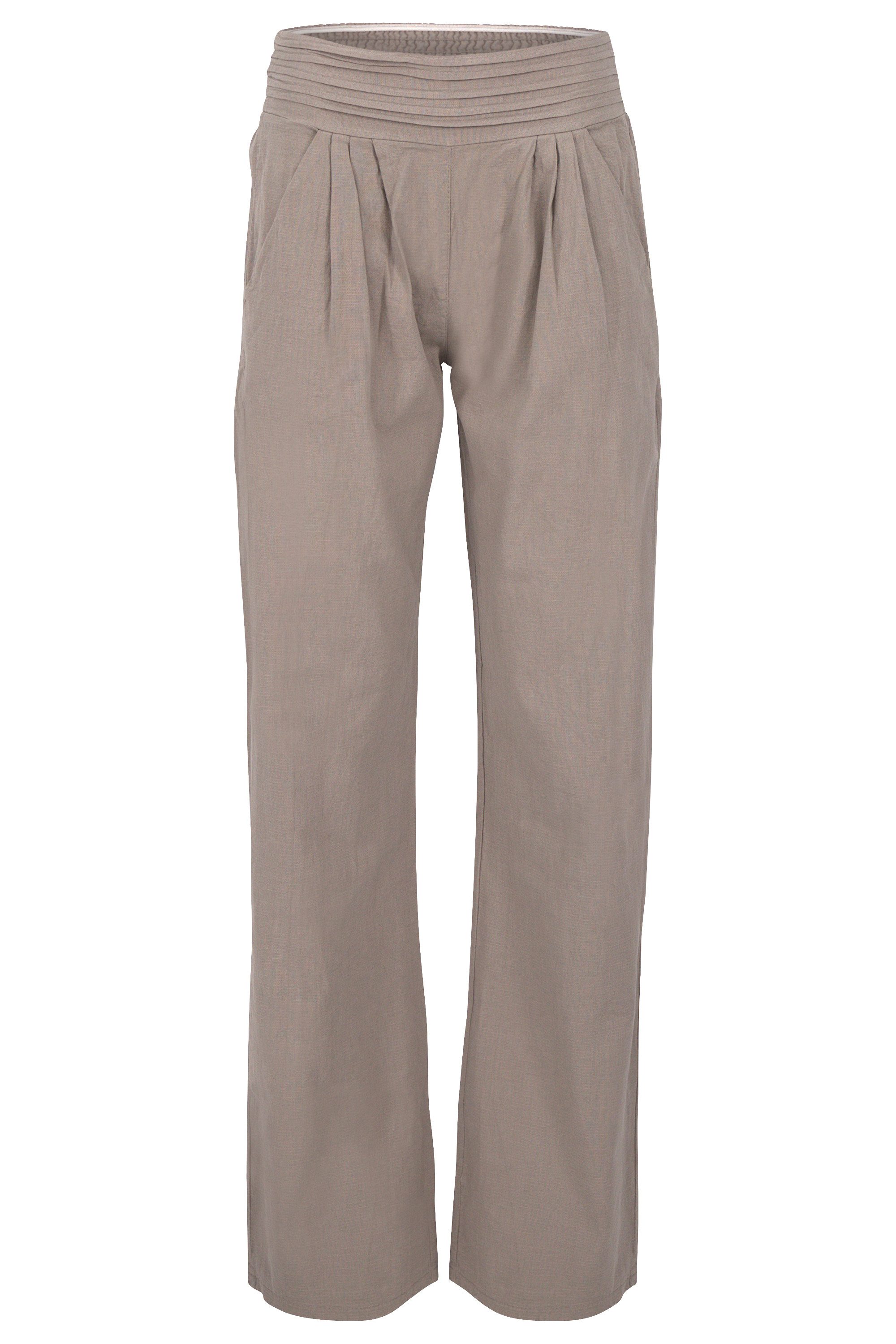 malito more than fashion Leinenhose malito Damen Hose aus Leinen 2727-O bequemer und breiter Gummizug