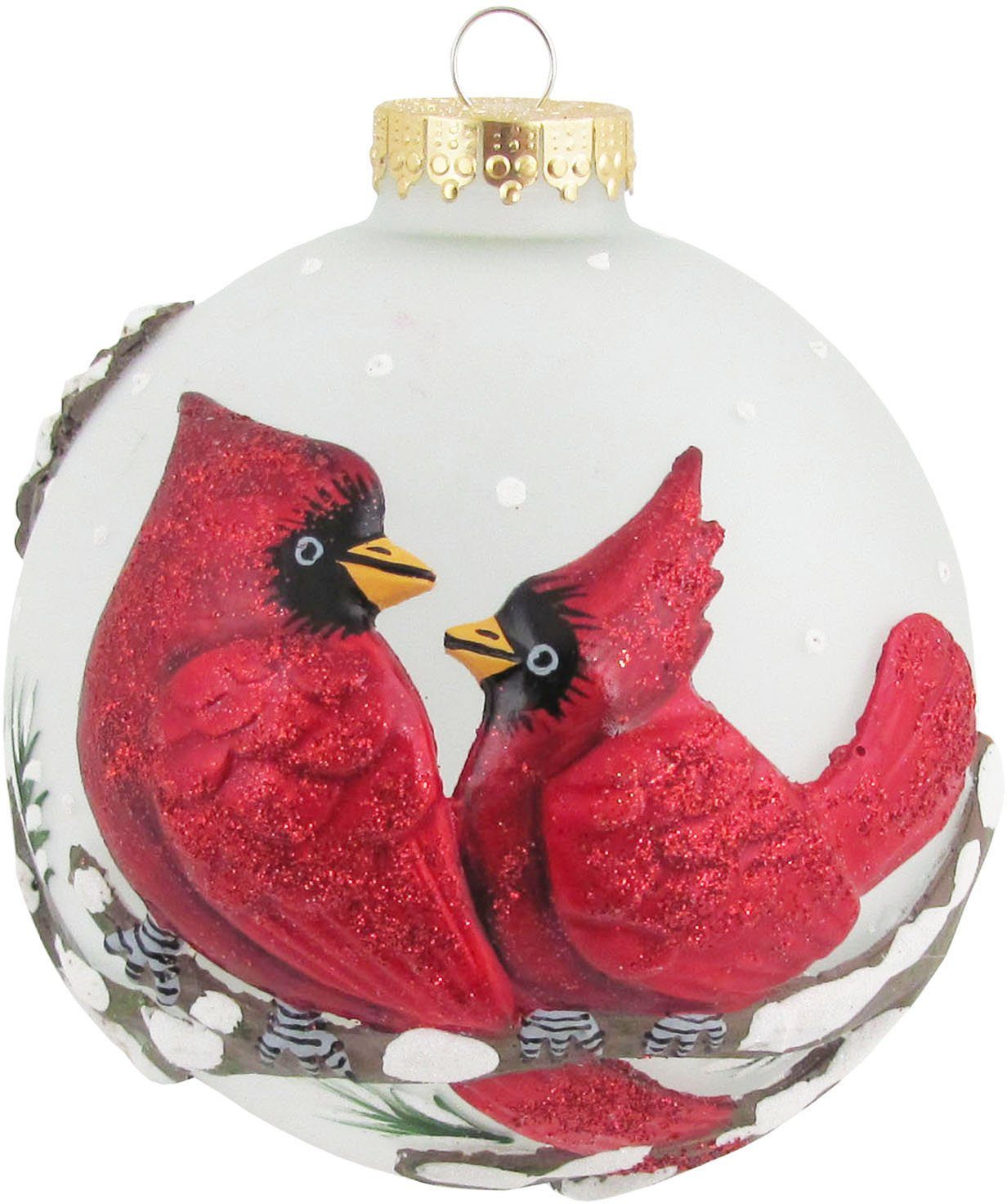 [Hohe Qualität, niedriger Preis] Krebs Glas Glas 3D Vogel Weihnachtsdeko, mit Weihnachtsbaumkugel CBK30412, (1 Christbaumkugeln Lauscha Christbaumschmuck, St)