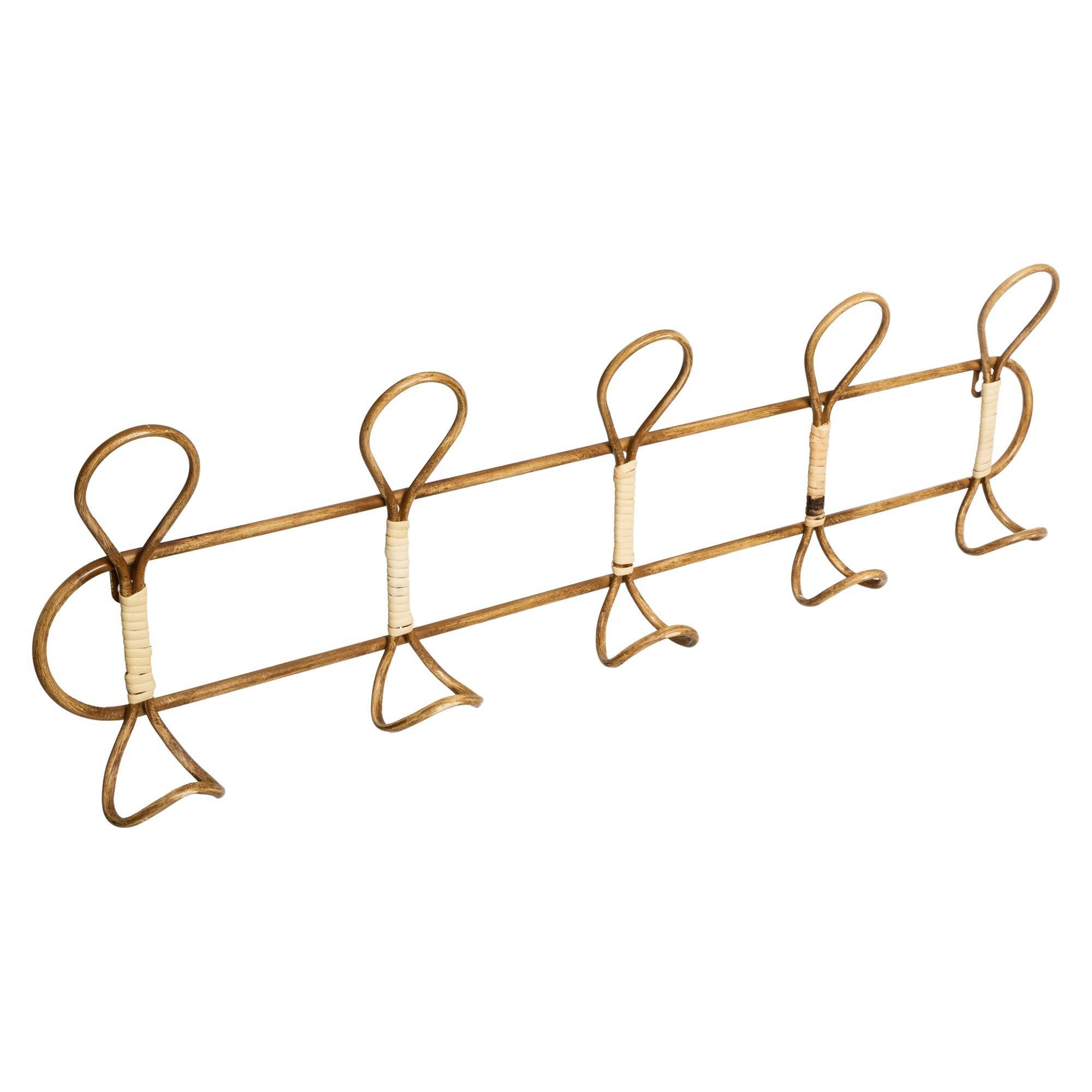 Atmosphera Créateur d'intérieur Garderobenständer Hakenleiste aus Rattan, 5 Haken, (Kleiderständer)