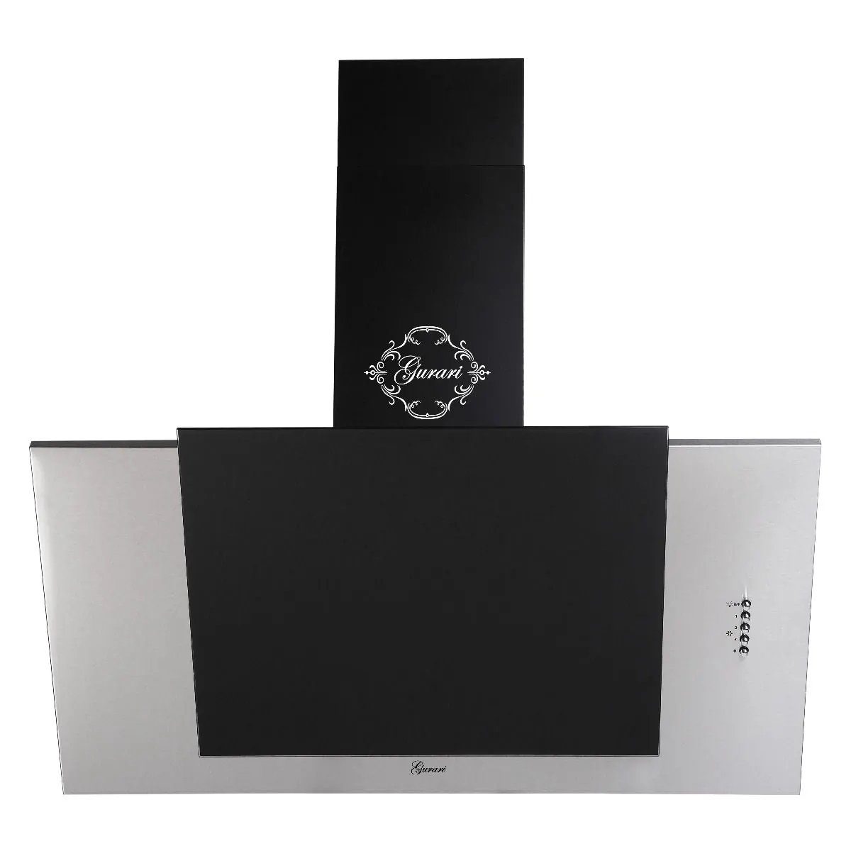 GURARI Wandhaube GCH S 482 60 IS/////// GCH S 482 60 IS, Dunstabzugshaube 60cm 1000 m³/h Edelstahl Schwarzglas
