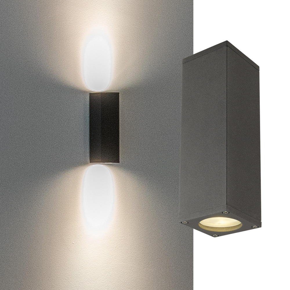 SLV Wandleuchte Theo Up & Down, GU10, Wandleuchte, anthrazit, max. 2x50W, keine Angabe, Leuchtmittel enthalten: Nein, warmweiss, Wandleuchte, Wandlampe, Wandlicht