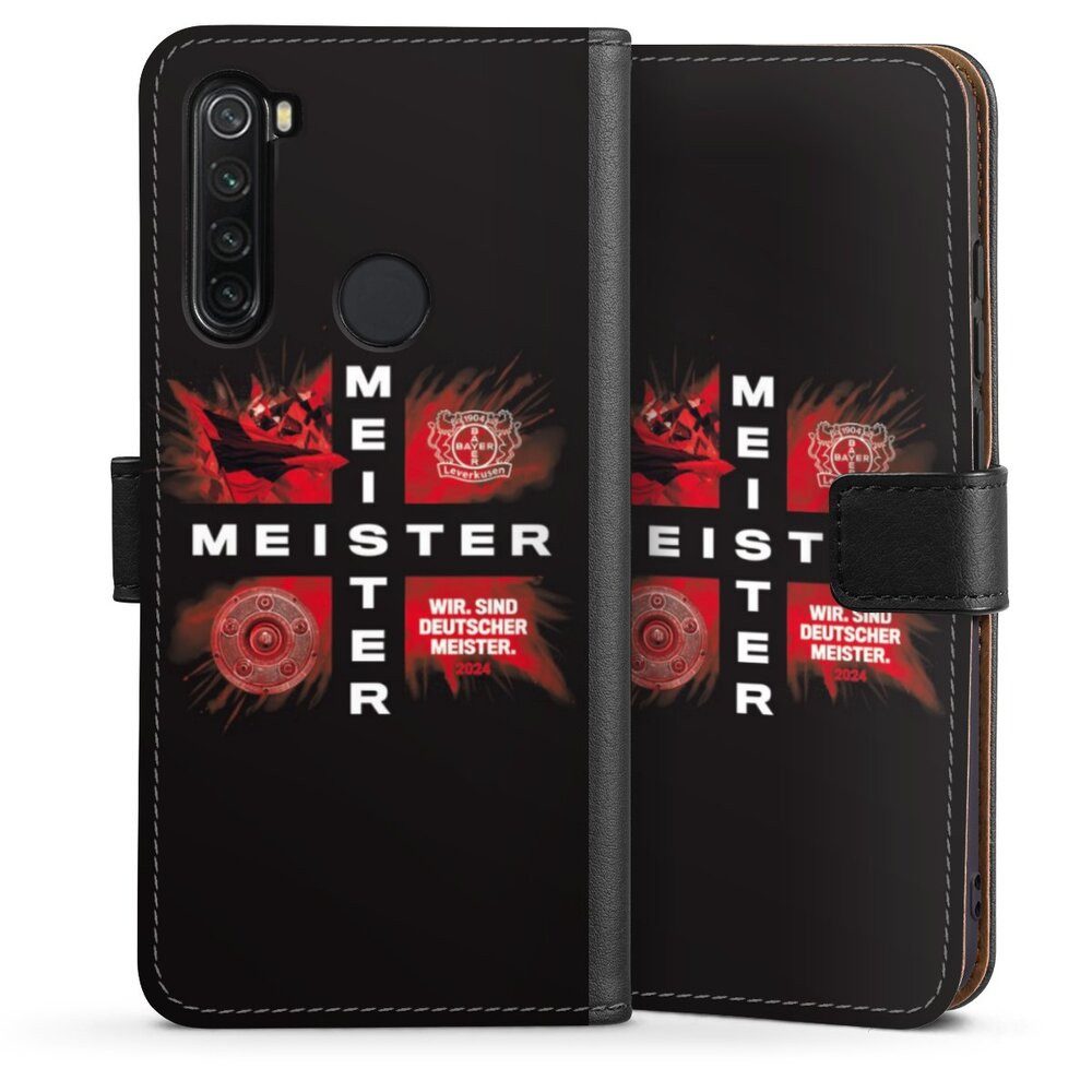 DeinDesign Handyhülle Bayer 04 Leverkusen Meister Offizielles Lizenzprodukt, Xiaomi Redmi Note 8 Hülle Handy Flip Case Wallet Cover