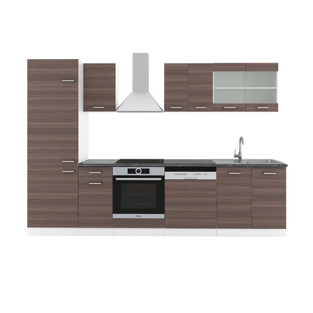 Vicco Küchenzeile R-Line, Edelgrau/Weiß, 300 cm, günstig online kaufen