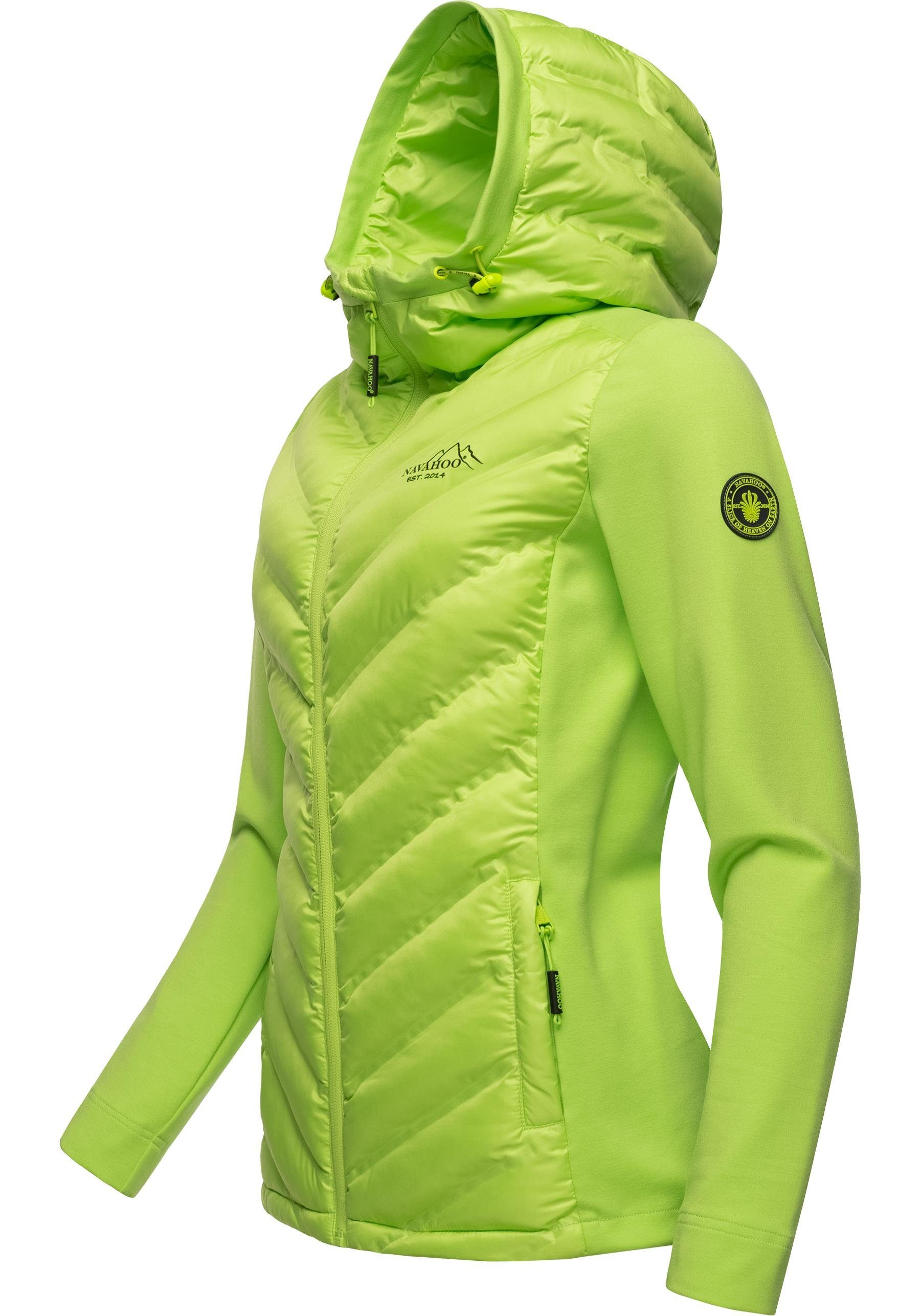 Navahoo Outdoorjacke Nimm Übergangsjacke stylische Kapuze mit apfelgrün Mich Mit