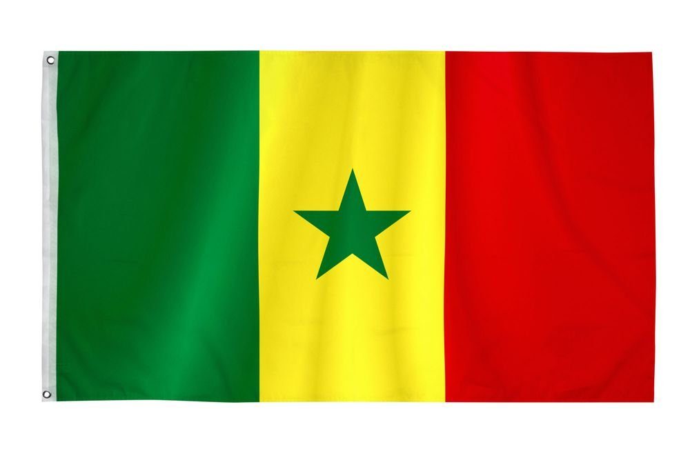 Fahne 2 Flagge Senegal 90 Fahnenmast), FLAGS Senegalesische Inkl. cm Ösen (Hissflagge Messing x PHENO Flagge für 150