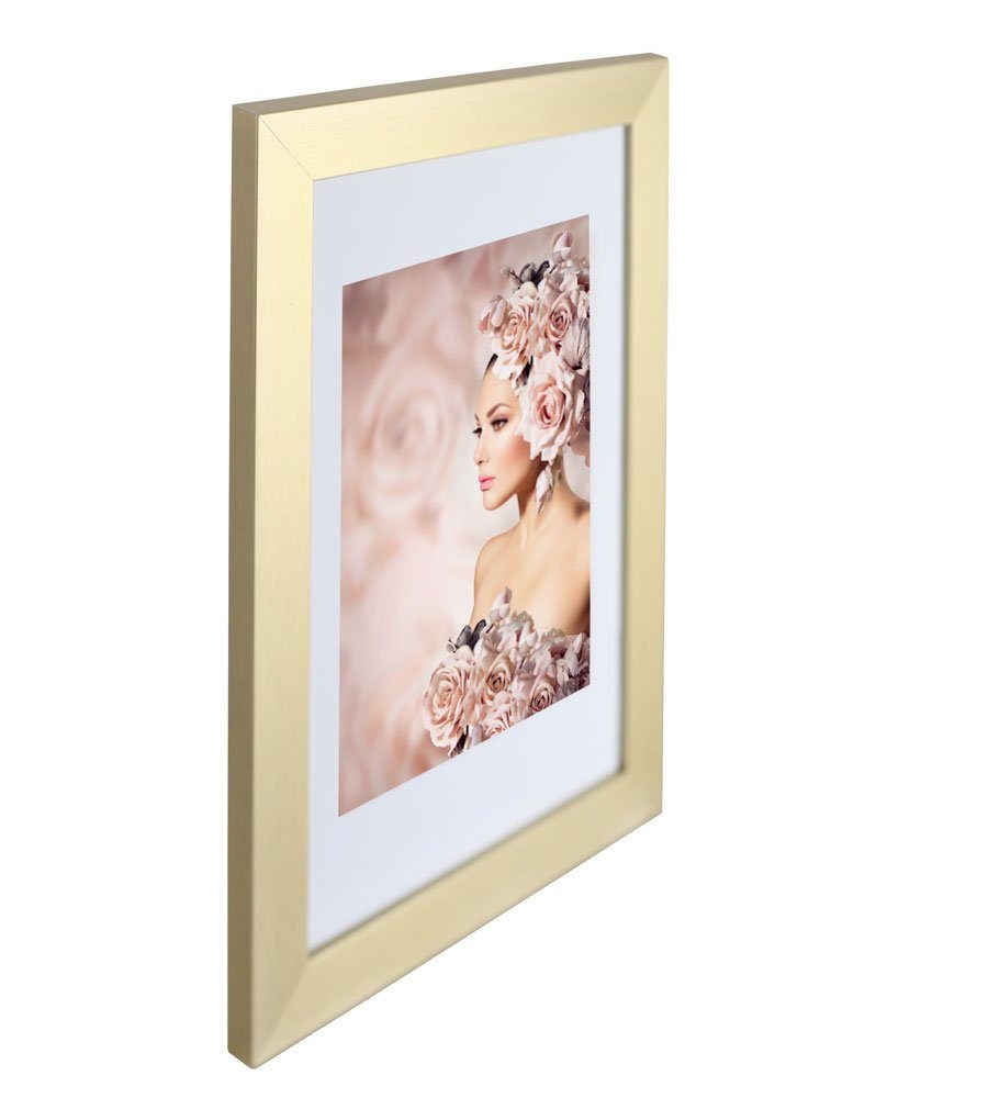 Collage Bilderrahmen Foto Pack Wanddeko Rahmen S215 TREND Holz Plexi Poster Bilderrahmen 3er IDEAL Acryl Gold