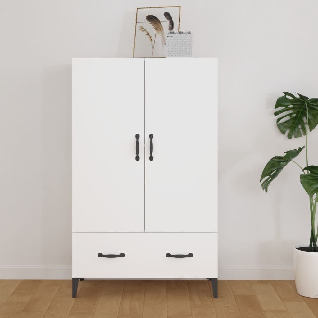 vidaXL Highboard in Weiß mit einer Schublade und 2 Türen (BxHxT: 70x115x31 cm)