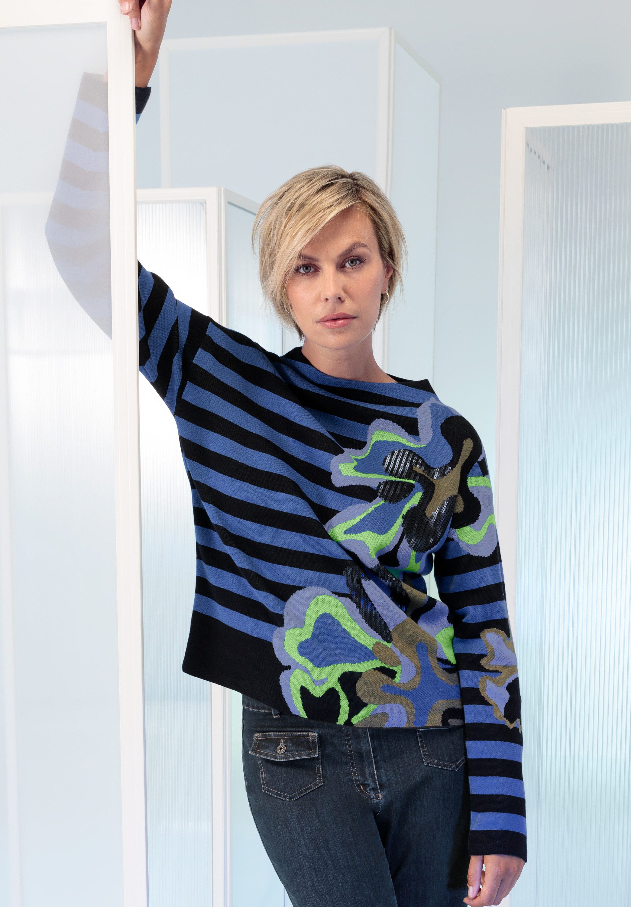 bianca Strickpullover UNDINE in coolem Mustermix günstig online kaufen