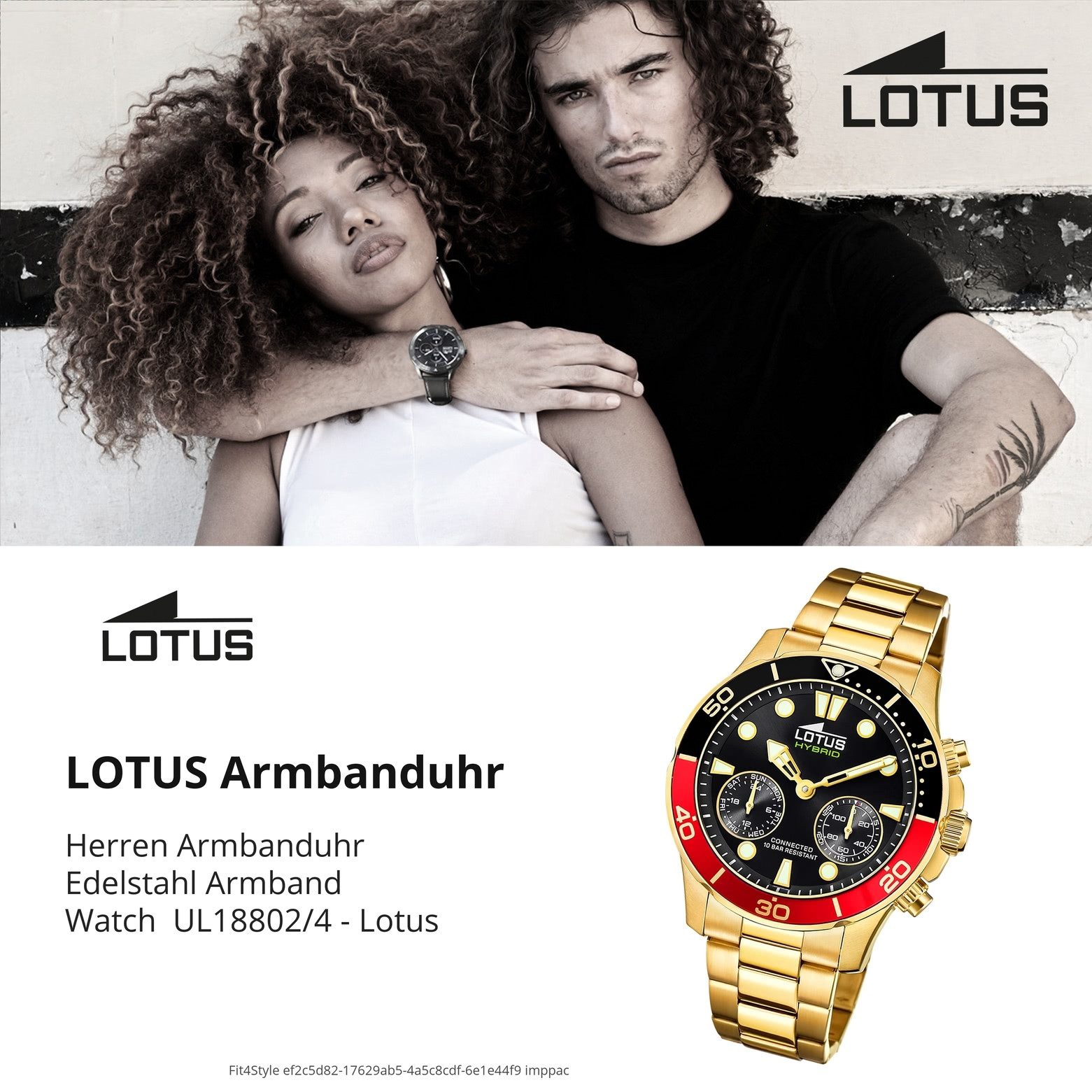 Lotus Chronograph Lotus Herrenuhr Edelstahl gold Lotus, (Chronograph), Herren Armbanduhr rund, groß (ca. 44,5mm), Edelstahl