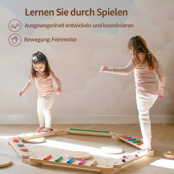 Welikera Balanceboard Kinder Balanceboard und Sensorik Training Set aus Holz,Spielzeug