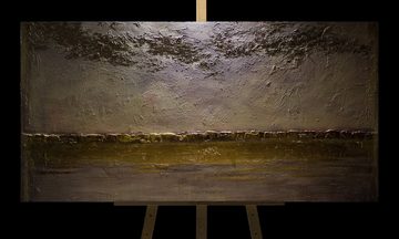 YS-Art Gemälde Sonnenschein, Abstrakt, Leinwand Bild Handgemalt Abstrakt Gold Lila