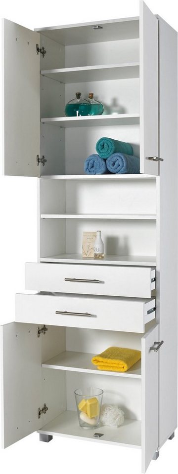 Schildmeyer Hochschrank Palermo Breite 60 cm, verstellbare Einlegeböden,  Metallgriffe