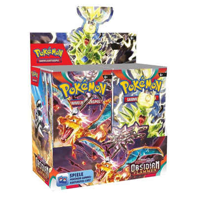 The Pokémon Company International Sammelkarte Karmesin & Purpur - Obsidian Flammen - 36 x Boosterpack Display, deutsche Sprachausgabe