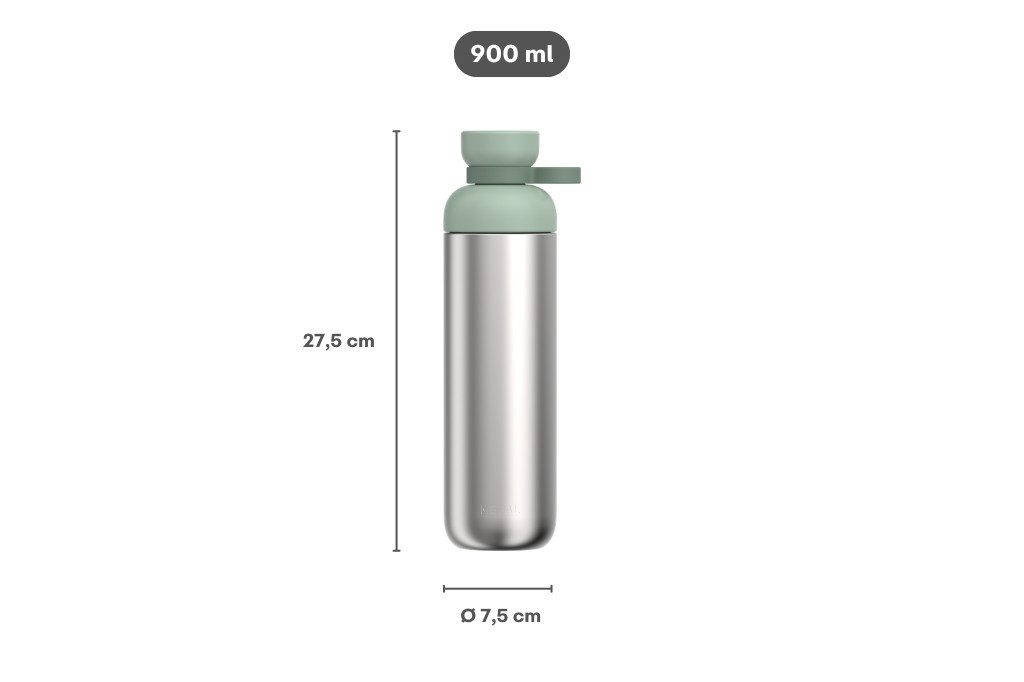 Mepal Trinkflasche Mepal Vita 900 ml Trinkflasche Edelstahl - Nordic black