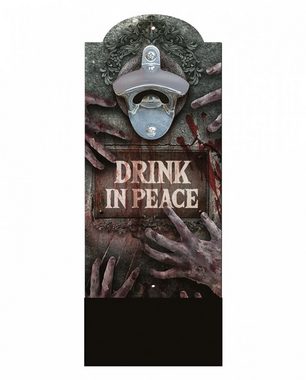 Horror-Shop Hängedekoration Zombie Friedhof Wand Flaschenöffner auf Holz für H