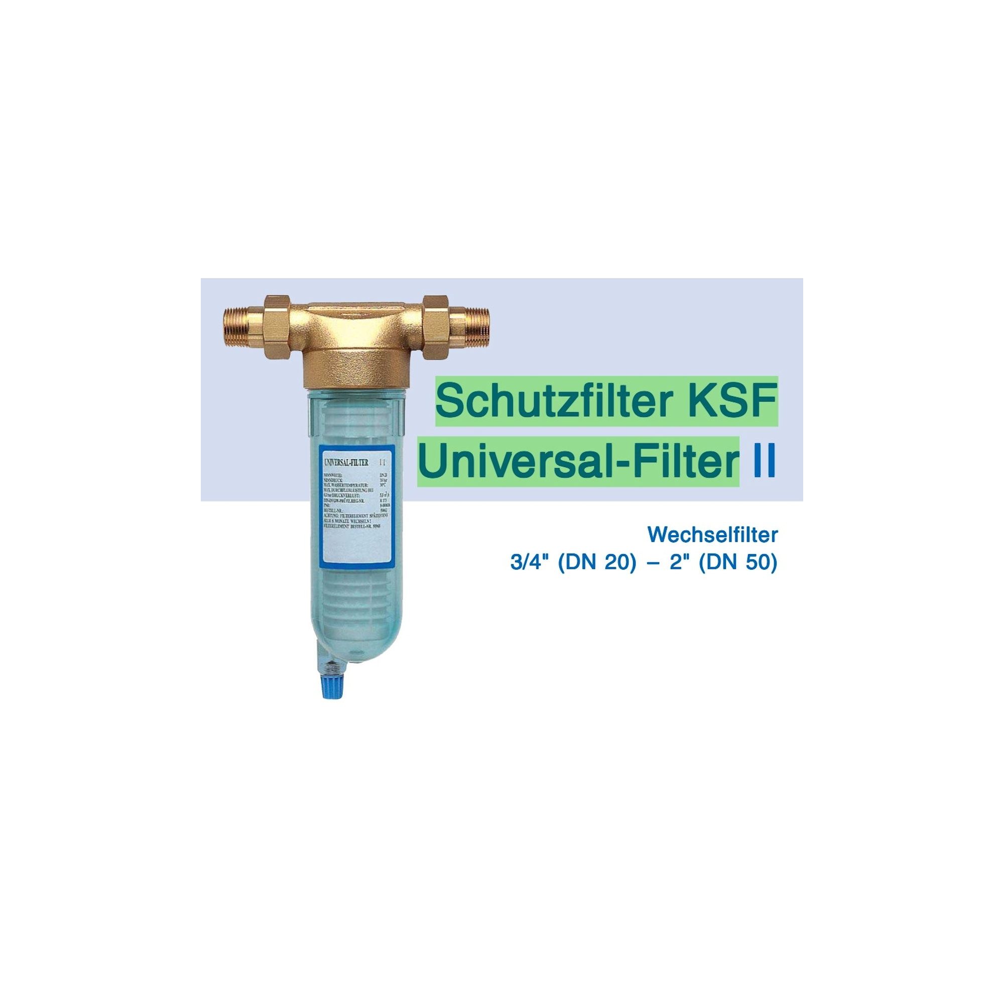 BWT Wasserfilter Ersatzfilter 90 my für Universalfilter 3/4 (DN20) - 1 1/4 (DN32)