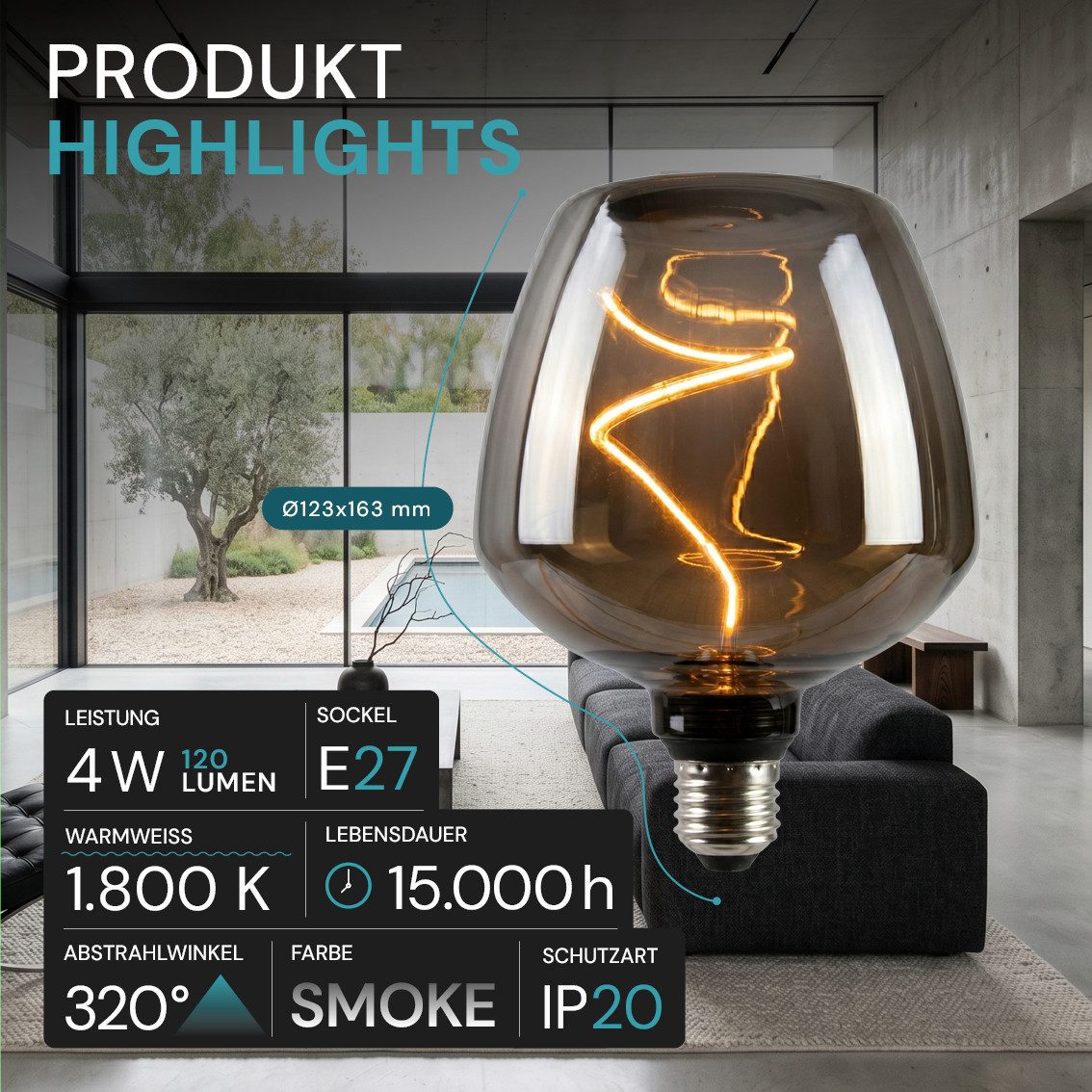 LUXULA LED-Leuchtmittel LUXULA LED-Leuchtmittel E27 4 W 1800 K Warmweiß, E27, Warmweiß