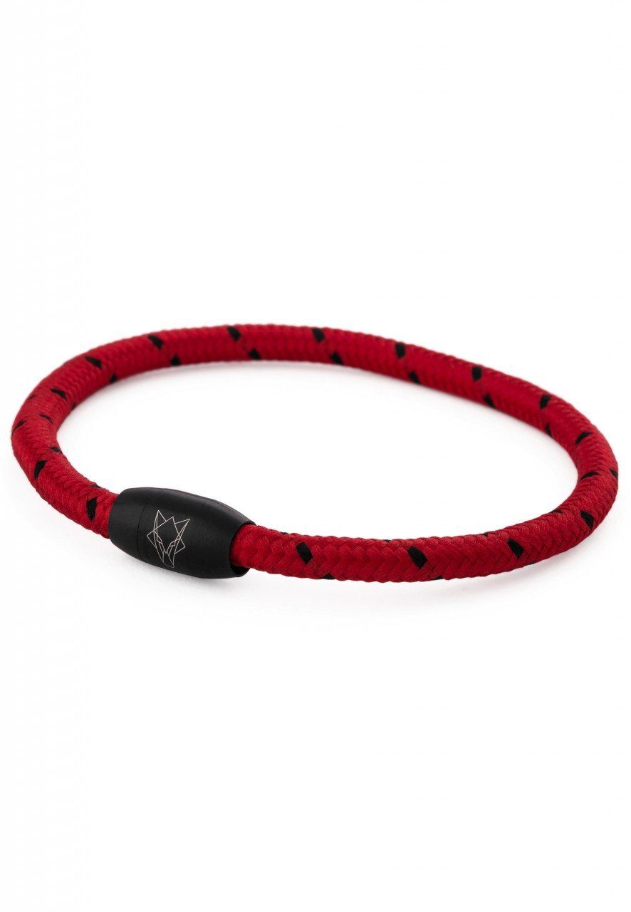 Armband Silvus Nylonarmband - Mattschwarz - Rot-Schwarz 18,50cm