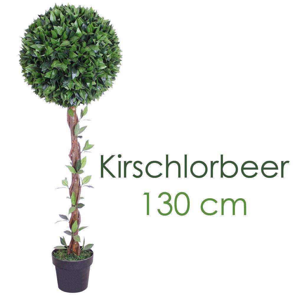 Decovego, Kunstpflanze Kirschlorbeerbaum Künstliche Decovego Pflanze 130cm Kunstbaum Kunstpflanze