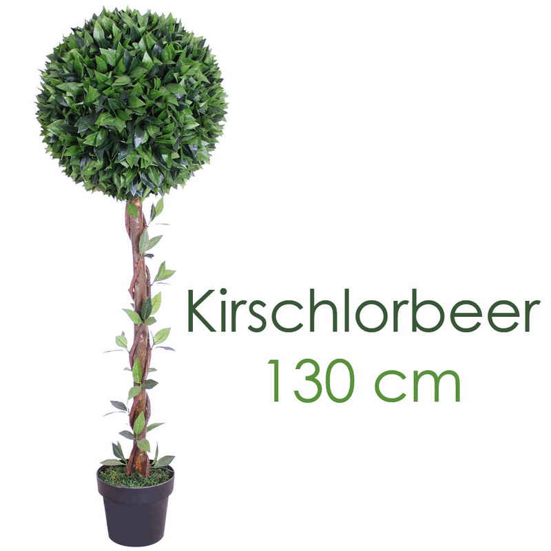 Kunstbaum Kirschlorbeerbaum Kunstpflanze Kunstbaum Künstliche Pflanze 130 cm, Decovego