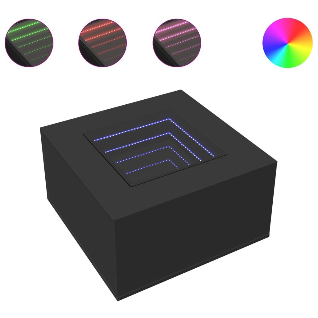 vidaXL Couchtisch LED-Couchtisch Schwarz 60x60x40 cm Holzwerkstoff (1-St) günstig online kaufen