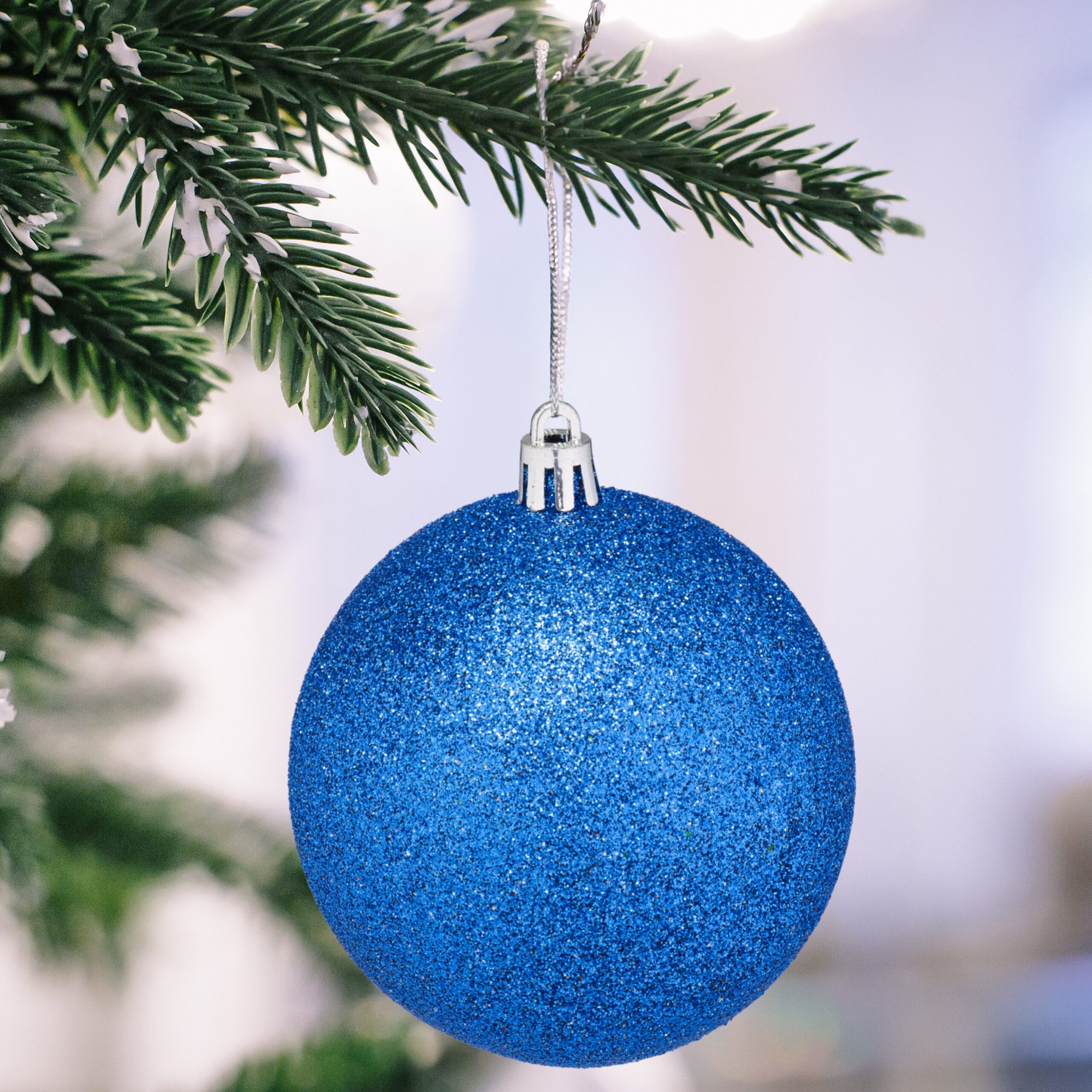 relaxdays Weihnachtsbaumkugel Weihnachtskugeln im 110er Set, blau