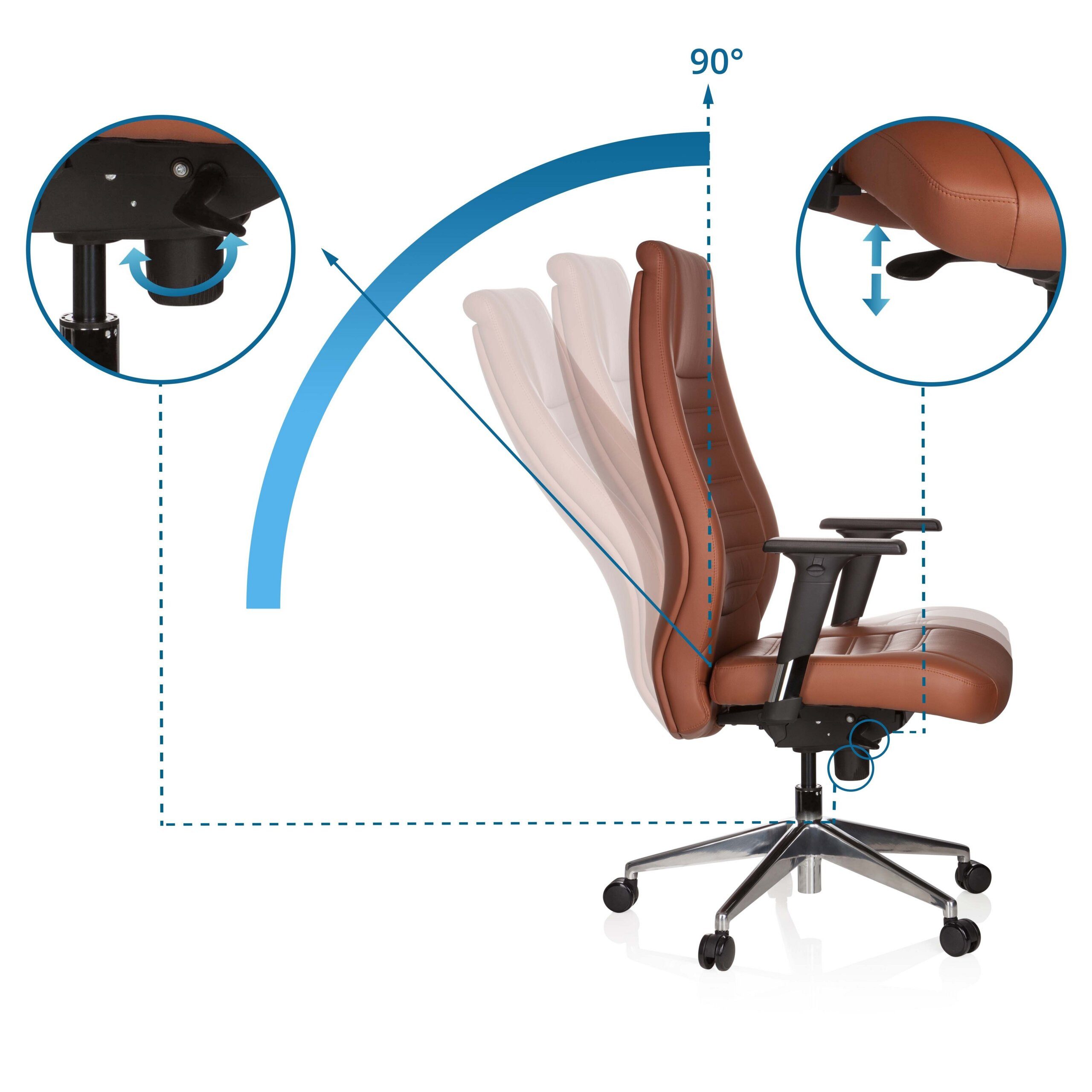 hjh OFFICE Chefsessel Profi Chefsessel Vitoro Kunstleder, Drehstuhl Bürostuhl ergonomisch