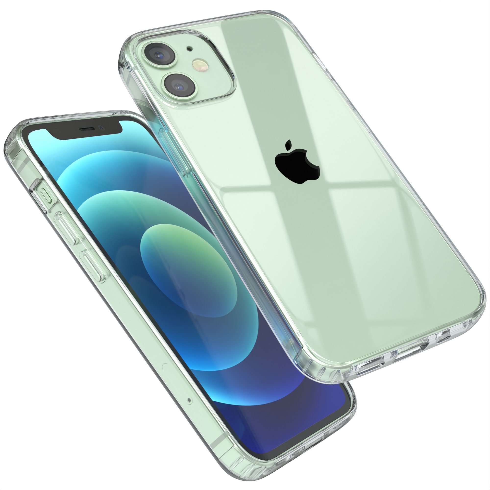 EAZY CASE Handyhülle Crystal Clear Case für Apple iPhone 12 Mini 5,4 Zoll, Schutzhülle Kameraschutz Silikonhülle Transparent Handyhülle Slimcover
