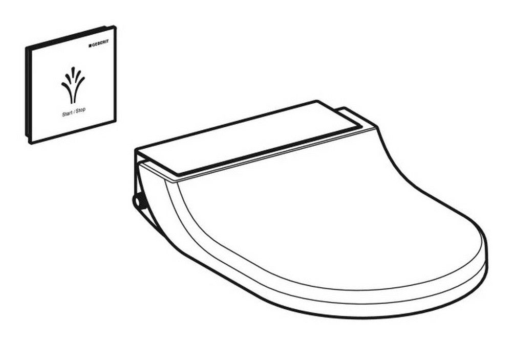 GEBERIT Dusch-WC-Sitz AquaClean, Tuma Comfort Aufsatz m. Wandbedienpanel m. Absenkautomatik - Weiß