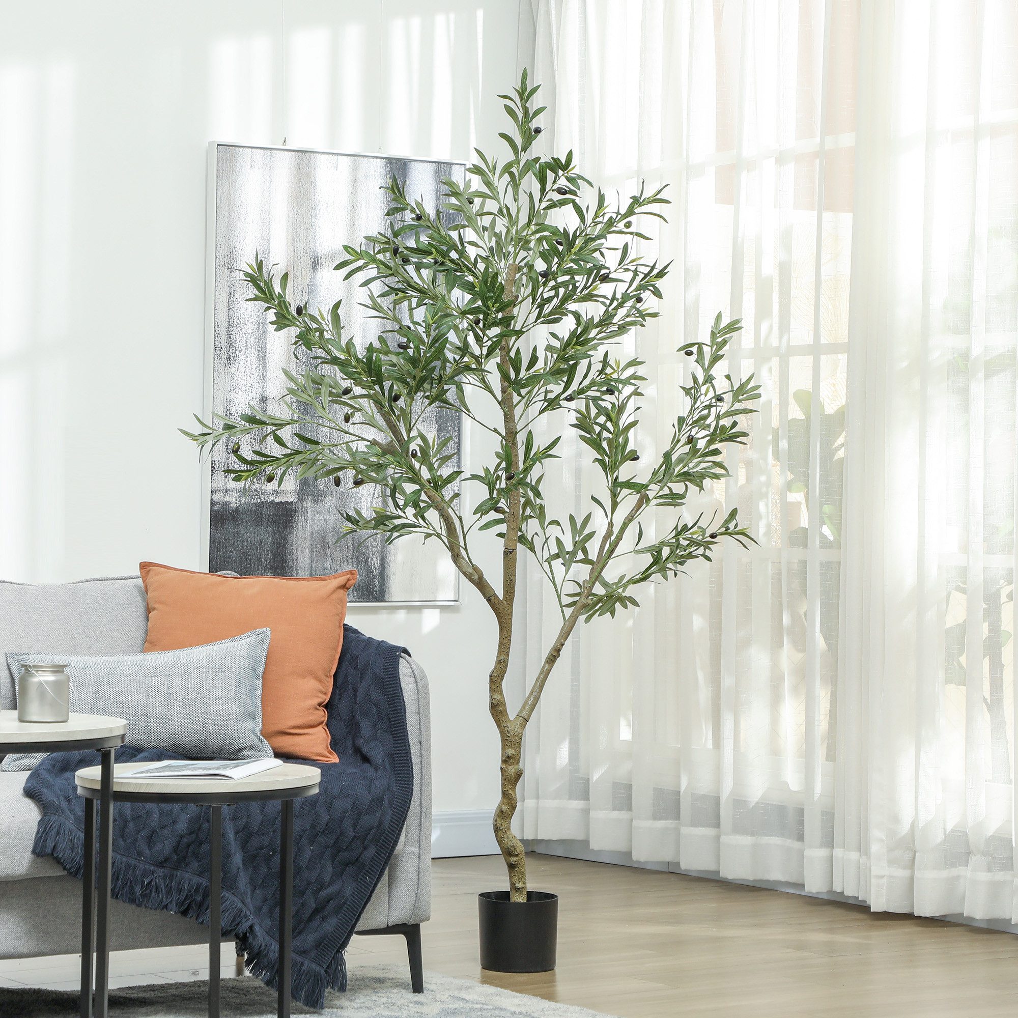 Kunstpflanze Kunstpflanze, Olivenpflanze in Pflanztopf Olivebaum, HOMCOM, H günstig online kaufen